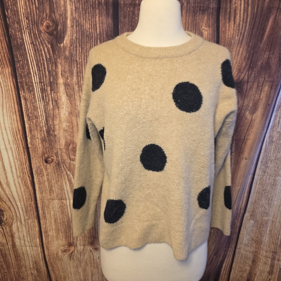 Madewell Dot Graystone Sweater Size S Heather Camel - Picture 3 of 9